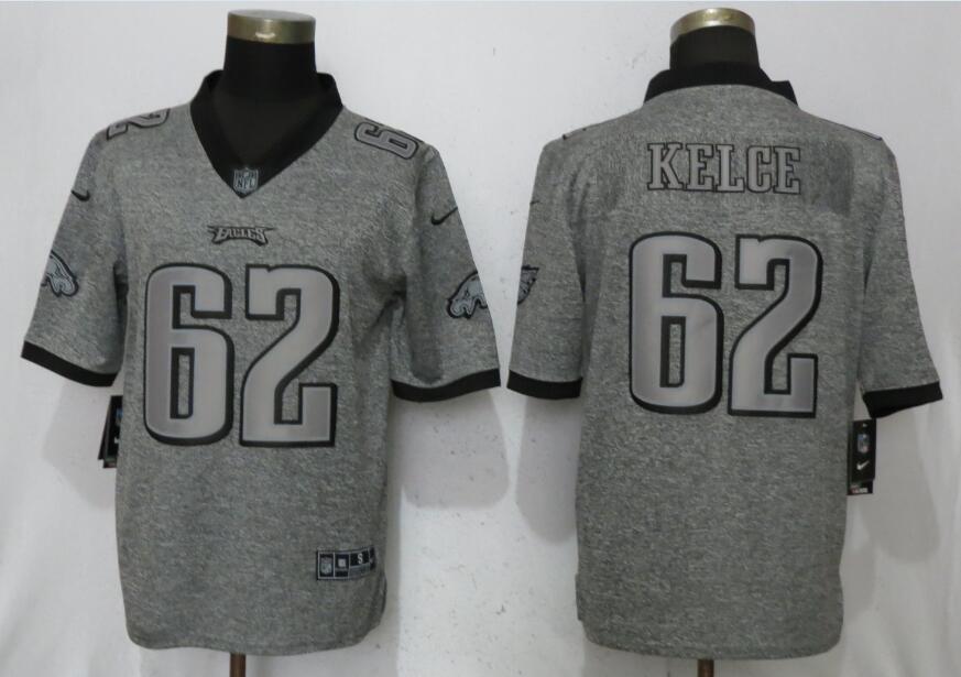 Men Philadelphia Eagles 62 Kelce Gray Vapor Untouchable Stitched Gridiron Nike Limited NFL Jerseys
